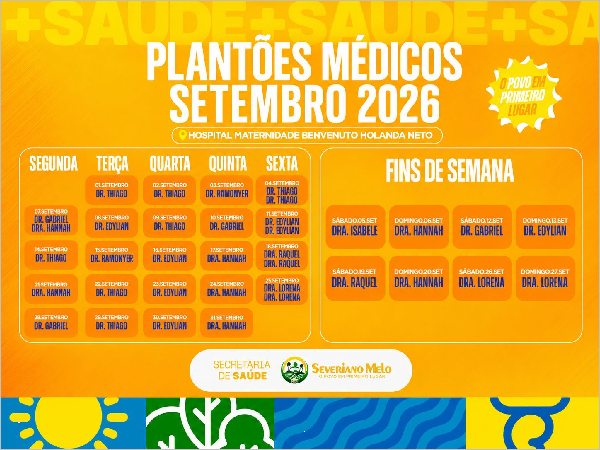 ESCALA MÉDICA DOS PLANTÕES DE SETEMBRO